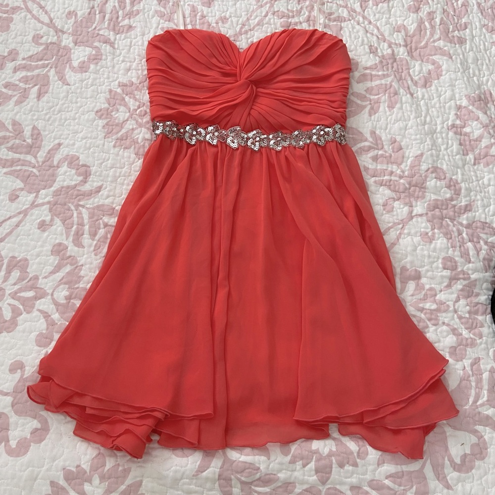 Mini formal peach dress